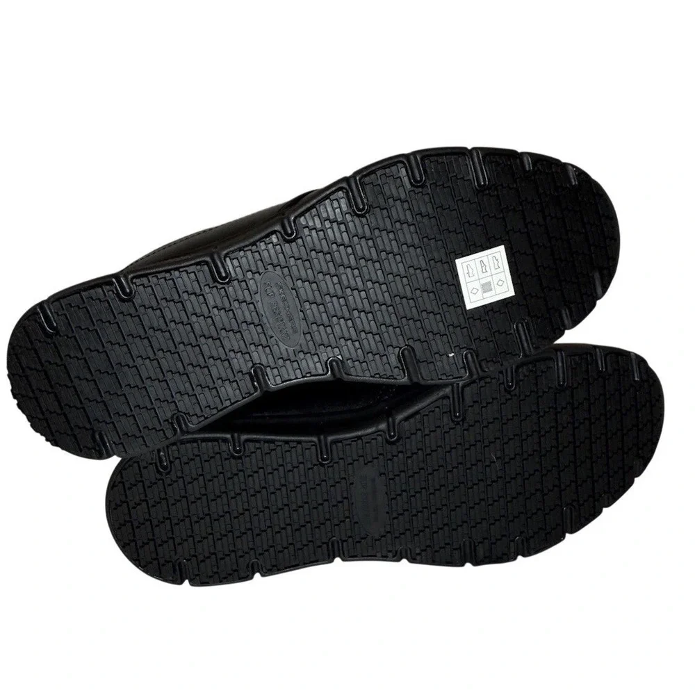 SKECHERS Men's Relaxed Fit Nampa Groton SR Slip Resistant Work Shoe Black Sz 7